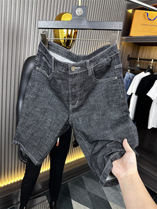 
Enzyme washing! Denning red ears! Summer men's foreign trade thin versatile straight-leg casual denim five-point shorts
