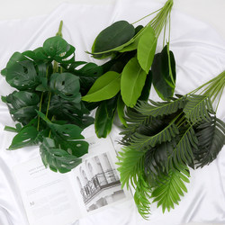 Nordic Artificial Plants, Green Plants for Landscaping, Indoor Living Room Floor-Standing Decorative Potted Plants, 18-Piece Monstera and Traveler's Banana Plant