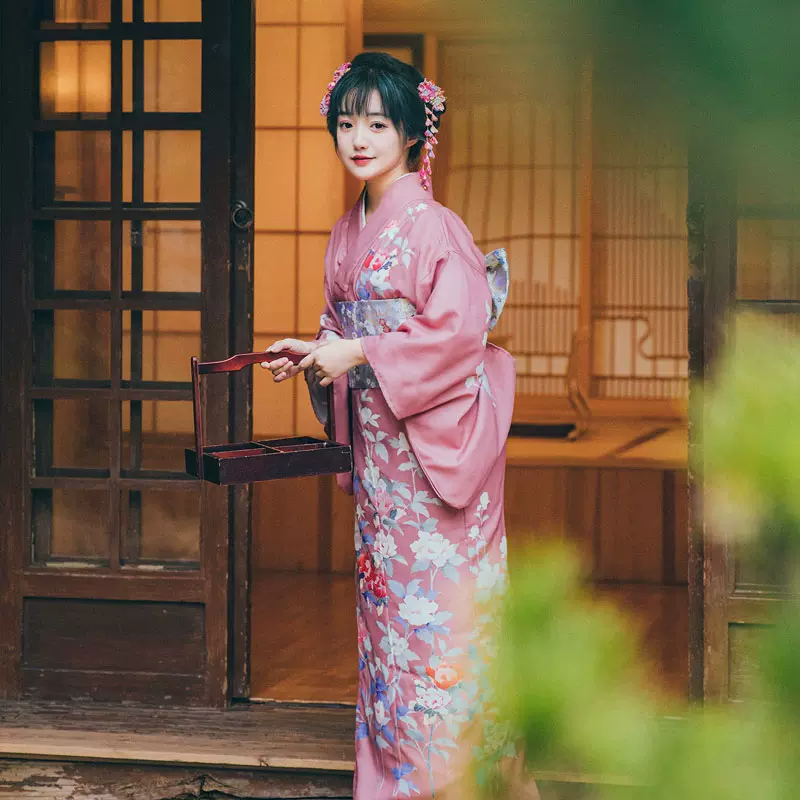 和服改良女日式中国风正装传统女装拍照浴衣日本神明少女春夏夏季-Taobao