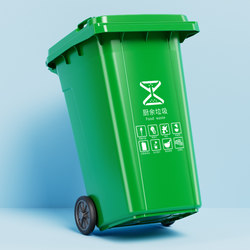 Large Capacity Commercial Outdoor Trash Can, 240 Liters, Classified Waste Management, with Lid, Thickened, for Truck, 120-Liter, for Residential Property Management