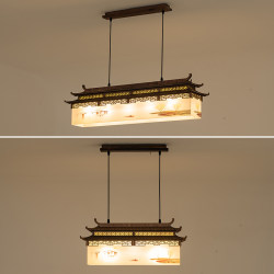 New Chinese-Style Zen Pendant Light, Song-Style Aesthetics, Homestay Corridor, Restaurant, Hot Pot Restaurant Decoration, Antique Architectural Bar Counter Lighting