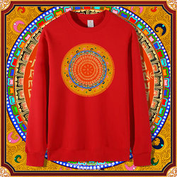 Qunti Tadaluoni Sutra Buddhist Culture Autumn and Winter New Casual Fashion Trendy Unisex Pure Cotton Fleece Sweatshirt