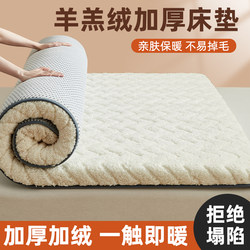 Lamb's Wool Mattress Soft Pad for Home Use, Latex Memory Foam, Thickened for Autumn and Winter, Warm Sponge, Coral Fleece Mattress Pad
