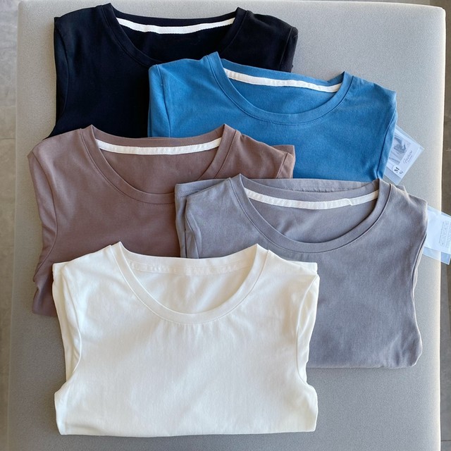 Autumn and winter spring clothing women's new round collar elastic ...