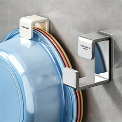 304 Stainless Steel Washbasin Storage Rack Hook Wall-Mounted Bathroom Toilet No-Drill Shelf