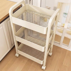 Kitchen Storage Rack 2025 New Model Multifunctional Floor-Standing Vegetable Cart for Home Use, Multi-Layer Storage Rack for Fruits, Vegetables, and Snacks