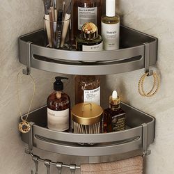 Youqin Bathroom Storage Rack Triangle Basket Wall-Mounted No-Drill Corner Toilet Washbasin Storage Shelf