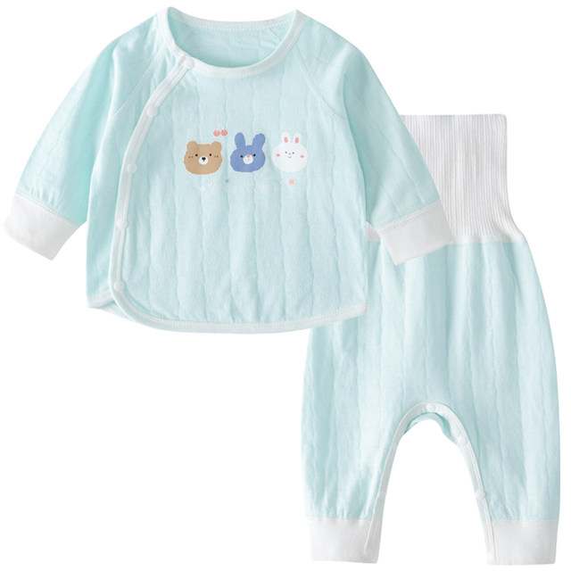 Spring, autumn and summer baby two-piece set baby cotton belly jacket ...