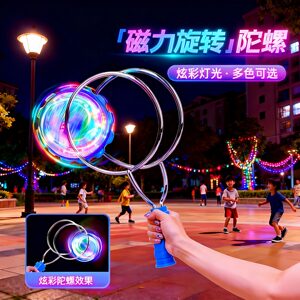 Children lighting hands shake magnetic rail magic uu ball round magic fly to magnet leisure ball colorful gyro toys