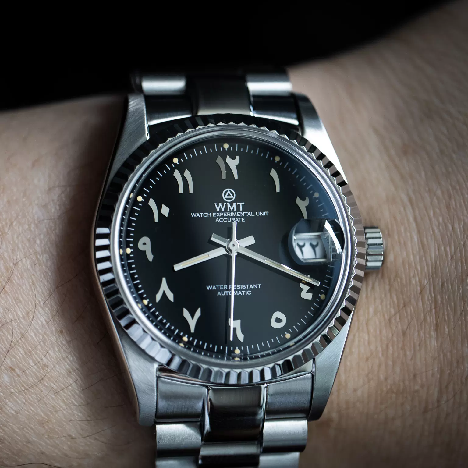 WMT/クロノグラフ/クォーツ腕時計/アナログ/ステンレス/BLK/GLD