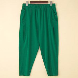 
Spring and summer style plus size fat mm pure cotton slimming Harun carrot casual pants middle-aged and elderly loose nine-point pants 200*0.5kg
