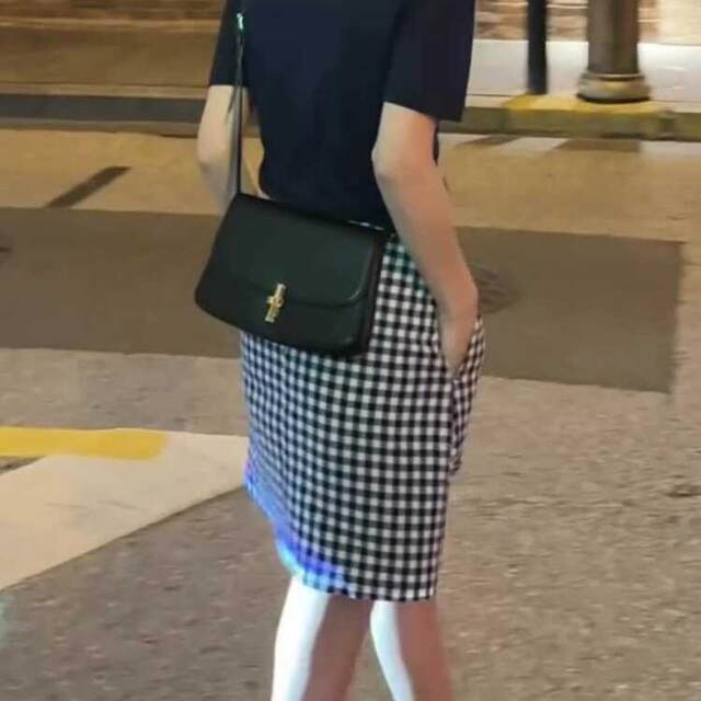 
Black and white plaid skirt for women in spring and summer new pear-shaped body fashionable versatile short skirt to make them look slim and hip A-line midskirt