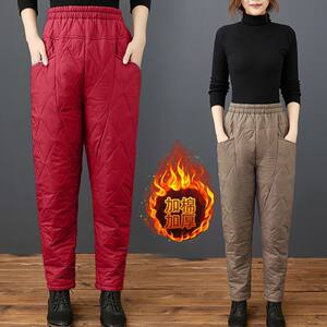 Export to Russia for winter new lightweight down warm diamond pattern fashionable casual Haren cotton pants for women