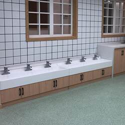Pottery Children's Kindergarten Washbasin Children's Artificial Stone Integrated Seamless Multi-Person Washbasin Acrylic Washbasin