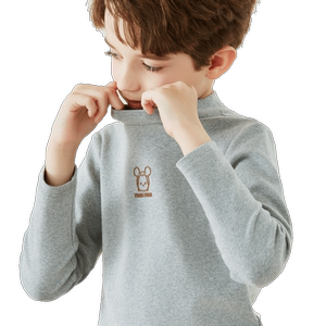 
Boys' bottoming shirt autumn and winter new children's cotton long-sleeved T-shirt large children's half-high neck autumn clothes plus velvet inner wear children's clothing