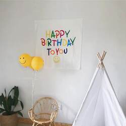 Children's birthday party decoration fabric banner tapestry