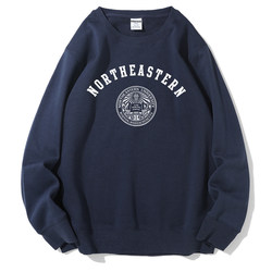 Neu Northeastern University Crew Neck Sweatshirt Fleece-Lined Long-Sleeve Top