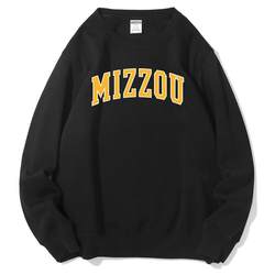 Um Missouri University Missouri Crewneck Sweatshirt with Fleece Mizzou Loose Jacket Couple's Hoodless Long-Sleeve
