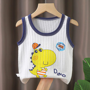 
Children's vest in summer pure cotton thin style boys and girls children breathable base belly protection baby sleeveless vest