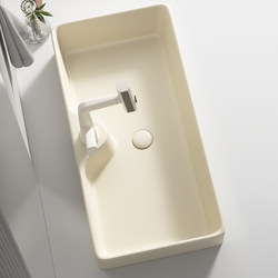 Cream-Colored Countertop Ceramic Washbasin Bathroom Sink Home Balcony Wash Basin Wash Basin
