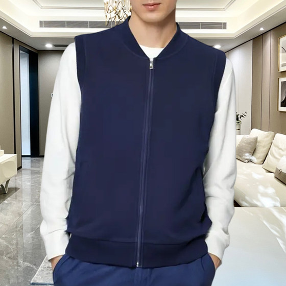 
Men's Spring and Autumn Pure Cotton Vest Student Sleeveless T-shirt Vest Baseball Unit Loose Solid Color Large Size Adding Weight Enlargement