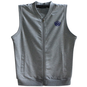 
Men's Spring and Autumn Pure Cotton Vest Sleeveless T-Shirt Retro Vest Baseball Collar Loose Solid Color Large Size Plus Size