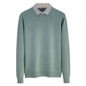 Anti -ball shirt collar fake fake two sweater men's autumn and winter fashion trend bottoming shirts heating buckle sweater men's clothing men's clothing
