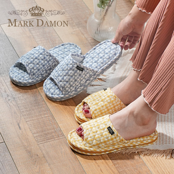 New pure cotton fabric thickened three-layer cloth sole silent thick-soled home cloth slippers for men and women couples indoor
