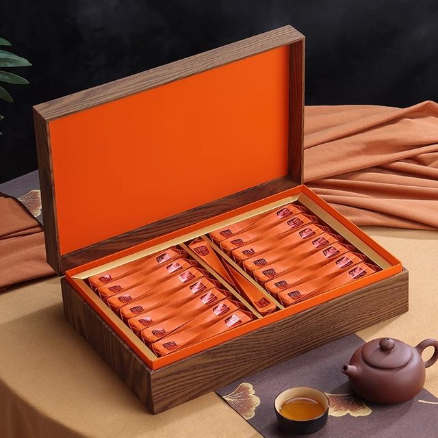 Emty Tea Box High-End New Retro Wood Grain Tea Packaging Box Empty Gift Box Half a ...