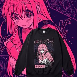 Lonely Rock Joint Crewneck Sweatshirt Men's and Women's Japanese style Animation Boqi Sauce Secondary Student Spring & Fall Thin Fleece-lined