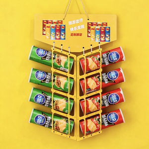 
Milk tea supermarket snack shelf display rack multi-layer creative cup noodle storage rack hanging net custom double-sided shelf