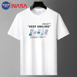 Nasa New Summer Short-Sleeve T-Shirt for Men, Xinjiang Pure Cotton, Round Neck, Loose Half-Sleeve, Trendy Brand, Versatile Base Shirt