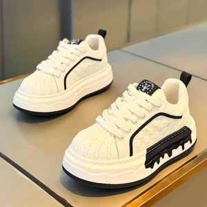
This year's most popular men's shoes 2026 new breathable fashion versatile white shoes increased shell toe dissolving sneakers