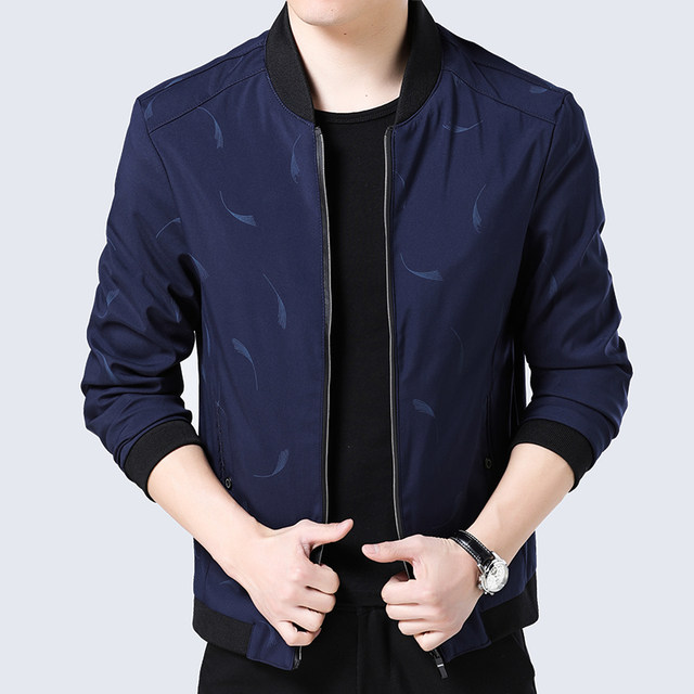 2019 new autumn men's jacket business casual spring and autumn middle ...