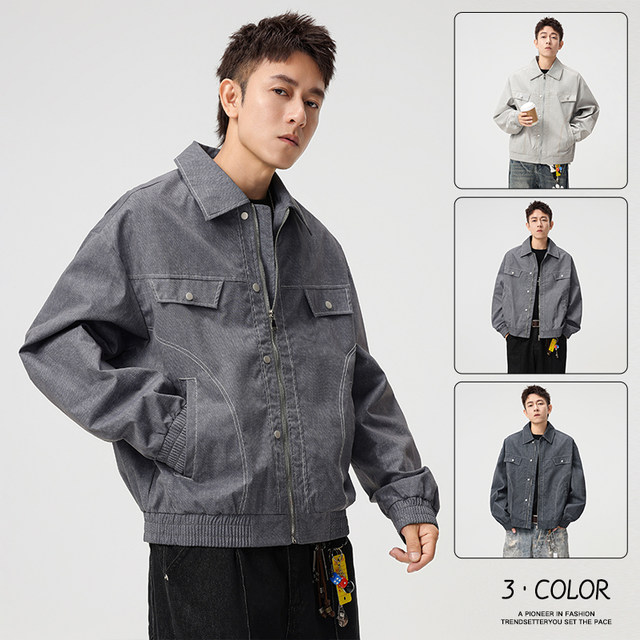 First Brother Fashion Brand 2025 Autumn and Winter New Men's Jacket Jacket Plus Size Lapel Personalized Fashionable and Casual Men's Clothing