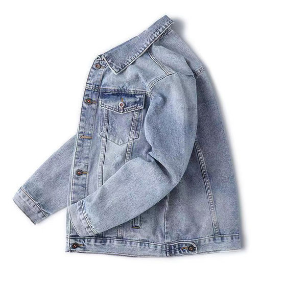 
Spring and autumn versatile denim jackets for men, trendy brands, loose large size work jackets, denim jackets, trendy, handsome and trendy