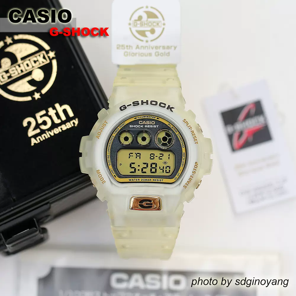 CASIO卡西欧G-SHOCK DW-6925E-7JF 25周年果冻荣耀金系列全新现货-Taobao