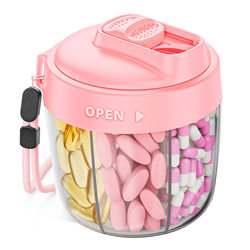 7-Compartment Weekly Pill Box, Sealed and Moisture-Proof, Pill Storage Box, Travel Medicine Organizer