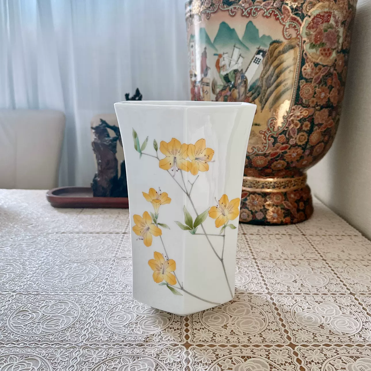 香兰社玉兰花花瓶香蘭社瓷器花道花器陶瓷1530-Taobao