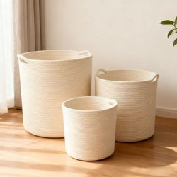 Nordic Cotton Storage Basket Dirty Clothes Basket Fabric Miscellaneous Basket Toy Snack Clothing Organizer Laundry Basket Dirty Clothes Bin