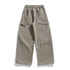 
[Source Factory] Workwear trendy brand solid color scimitar overalls men's summer American sickle pants loose and casual