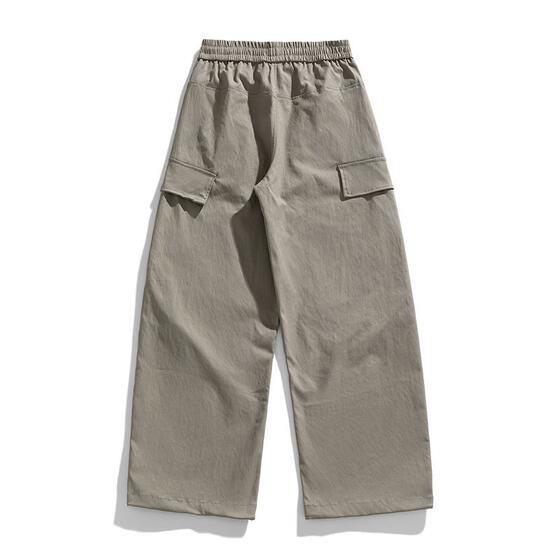 
[Source Factory] Workwear trendy brand solid color scimitar overalls men's summer American sickle pants loose and casual