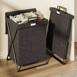 Dirty Clothes Basket with Lid, Household Foldable Laundry Basket, Large Capacity, Bathroom, Hot Pot Restaurant, Clothes Storage Basket, Bathroom Clothes Basket