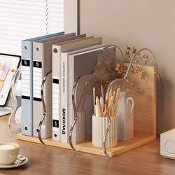 Desktop Book Stand, Acrylic Bookshelf on the Desk, Office Desk File Storage Basket, Small Vertical File Organizer, Office Workstation Transformation Tool, Book and Document Organizer