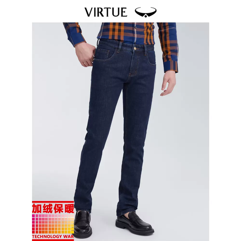 Virtue 富绅 23年秋季款 男式加绒直筒牛仔裤 天猫优惠券折后￥78包邮（￥498-420）