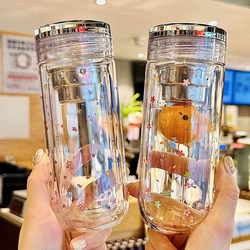 Cup with a High-End, Light Luxury, and Beautiful Appearance, Double-Layer Glass Cup, High-Temperature Resistant Water Cup, 2025 New Model, Tea and Water Separation Tea Cup