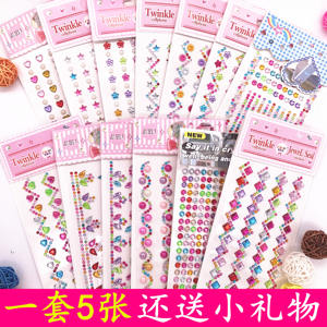 
Children's reward stickers girls hand-pasted diamond stickers acrylic crystal decorative gemstone three-dimensional bracelet