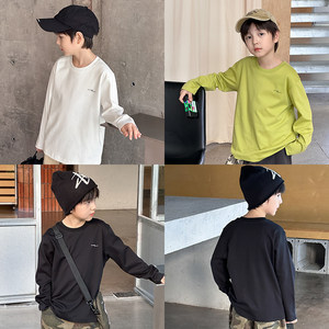 
Clearance! Boys' cotton letter printed long-sleeved T-shirt children's autumn top baby loose round neck bottoming shirt