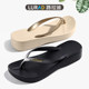 Luradi thick-soled flip-flops women's wedge summer non-slip mid-heel outer wear flip-flops seaside simple beach shoes
