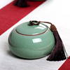 Longquan tang craftsman celadon large size tea warehouse storage pot ceramic tea set portable pu,er tea sealed pot large tea pot